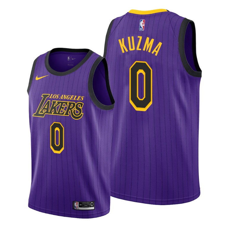 Men's Los Angeles Lakers Kyle Kuzma #0 NBA City Edition Purple Basketball Jersey ETP4883DD
